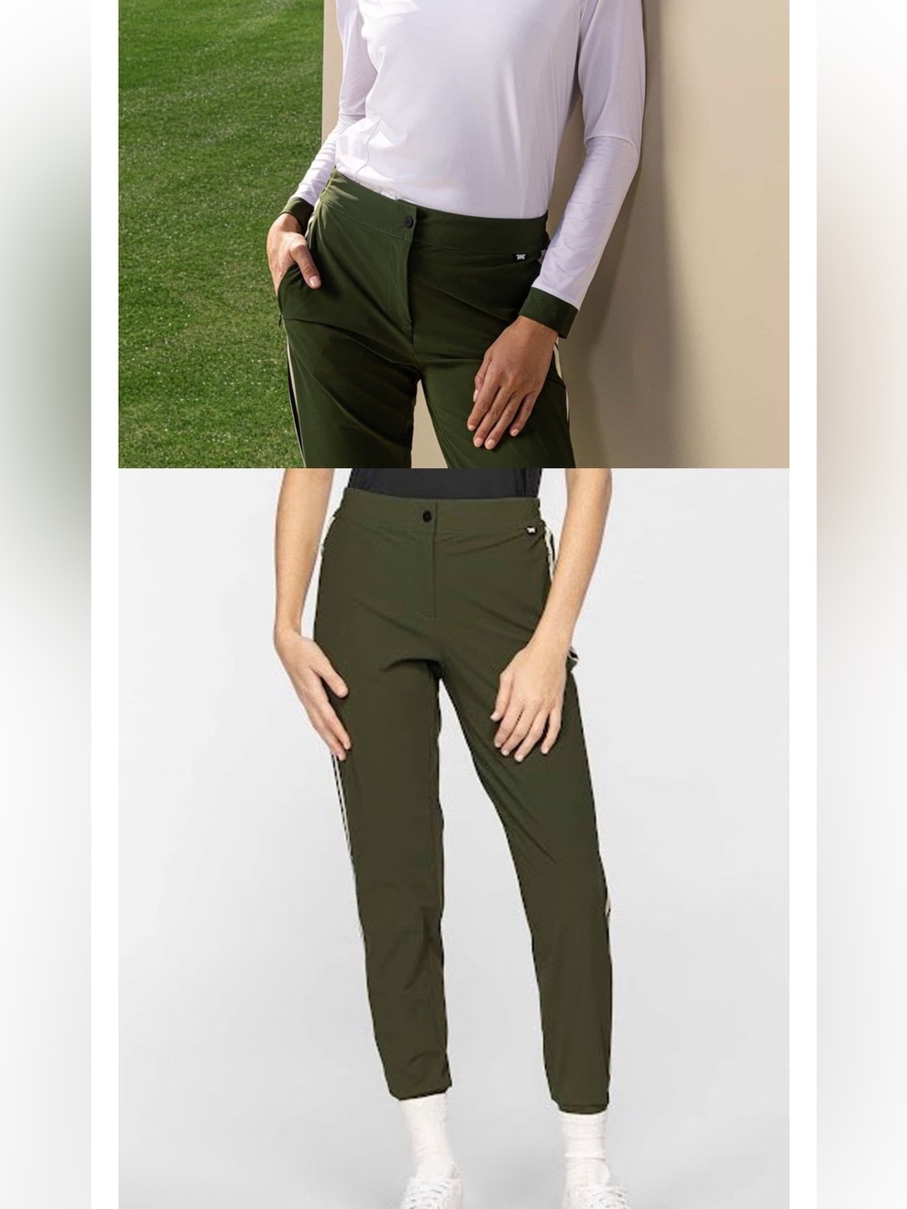 NWT PXG Knitted Side Stripe Tapered Jogger Golf Pants Hunter Green Women's XS XL